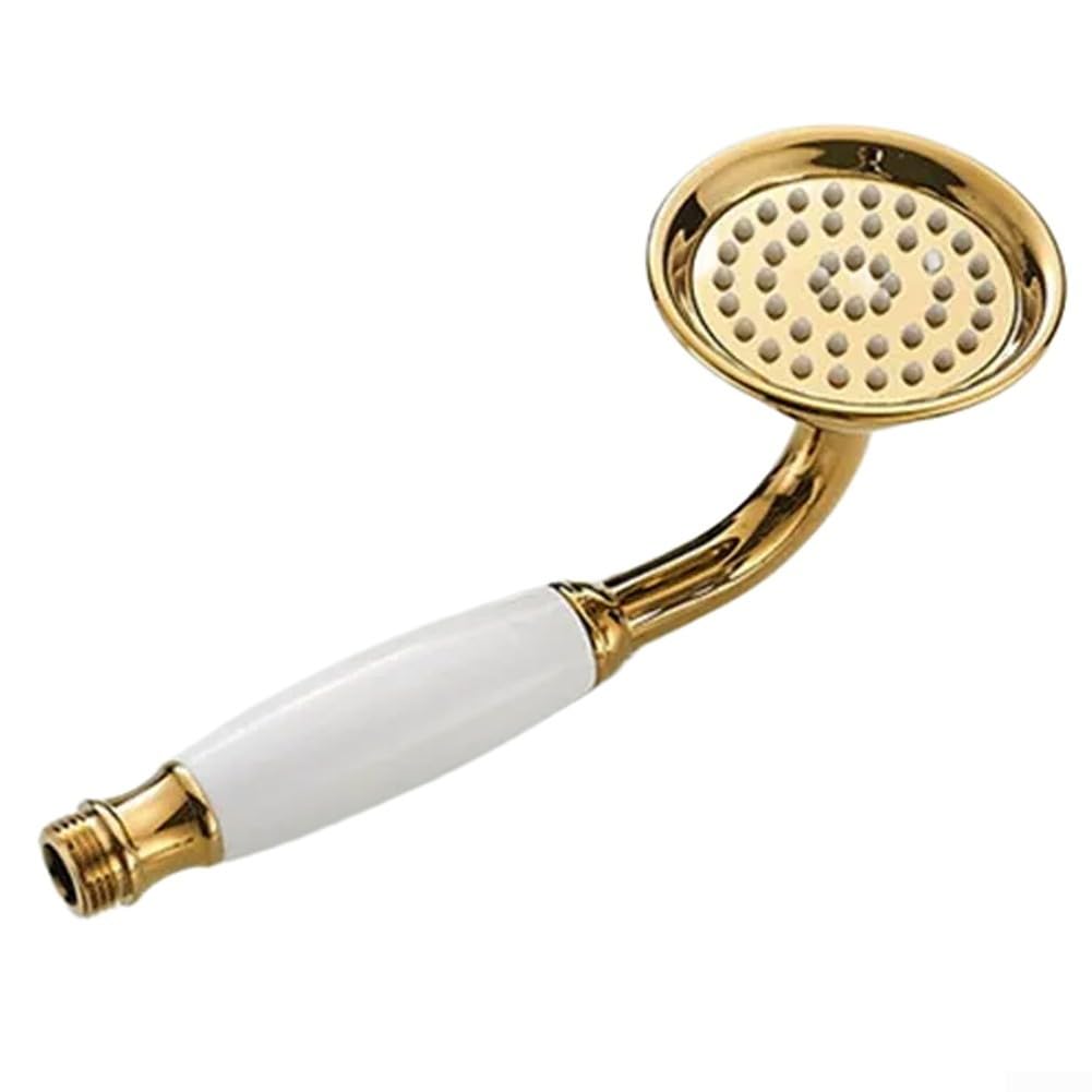 Brass Shower Head, Victorian Shower Head With Telephone Hand, Stainless Steel Antique Handheld Shower Head, Water-Saving Luxury Rain Function for Bathroom Use, Gold