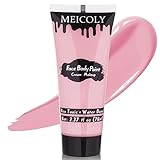 MEICOLY Cream Light Pink Face Body Paint,2.37Oz Large Tube Water Based Full Body Paint for Adults and Children,Pastel Pink Pale Pink Face Paint for Halloween Stage SFX Special Effect Cosplay Makeup