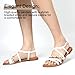 Women's Elegant Flat Sandals with Adjustable Ankle Strap and Memory Foam - Dressy and Comfortable for Summer - Fashionable and Trendy for Girls and Women - Strappy Sandals Size 8 - White