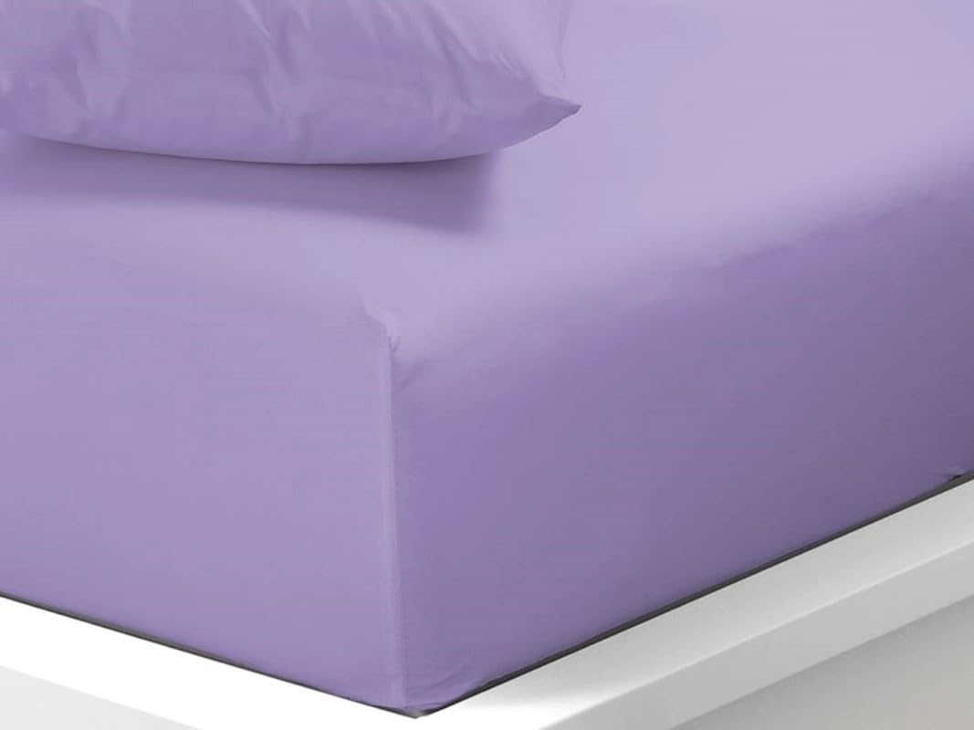 Fitted Sheet 40cm Extra Deep Pocket King Size Lilac Easy Care Poly Cotton, Soft, Wrinkle-Free (K lilac)
