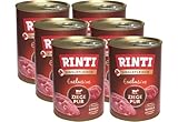 arelf Bundle RINTI-Singlefleisch Ziege 6 x 400g | Monoprotein Nassfutter | Getreidefrei, proteinreich & ohne Zusatzstoffe | inkl. Snack Dokas Hühnchenrolle