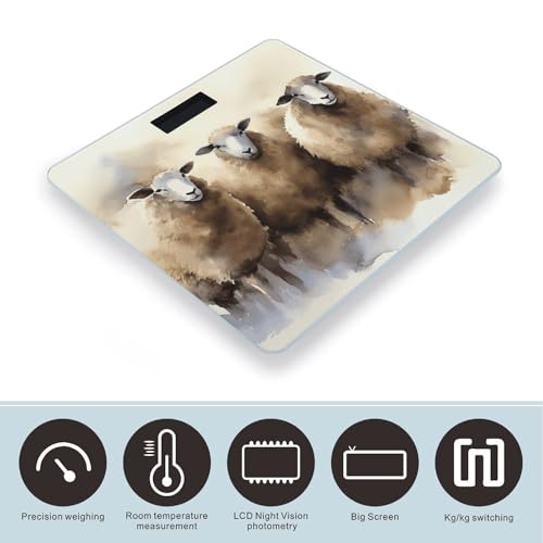 Báscula Digital de Baño con Diseño Acuarela y Capacidad 400lb miniatura 3