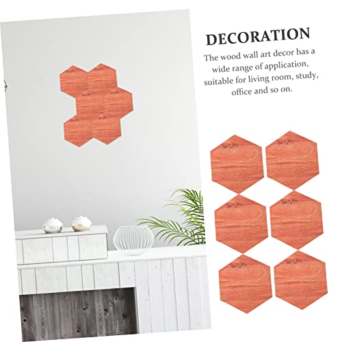 Paneles de madera hexagonales WOONEKY para cubrir paredes aburridas con arte en color nogal 7