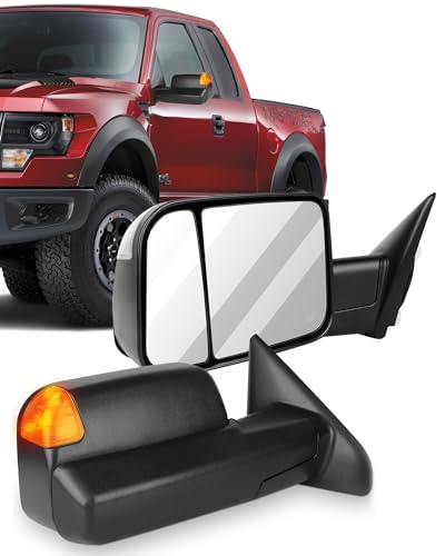 ECCPP Towing Mirrors fit for 2009-10 for Dodge for Ram 1500 2011-2016 for Ram 1500 2500 3500 Pickup Signal Lights Pair Power Heated Passenger & Driver Side Side Mirrors