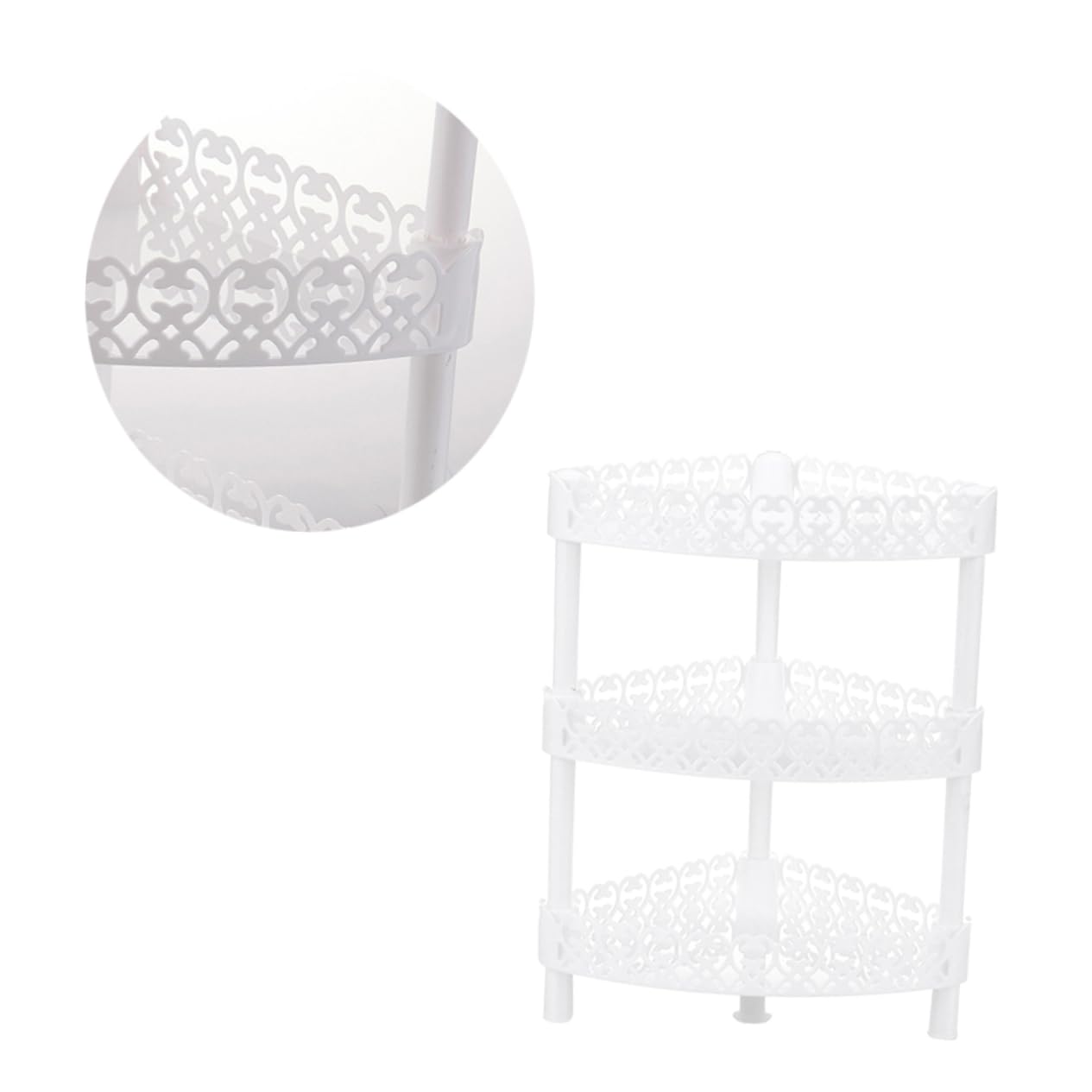 Bathroom Corner Organizer Floating Shelves 3 Tier Plastic Storage Shelves Triangle Rack Easy Assembly