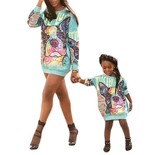 Sudadera Madre e Hija Invierno de Fiesta Manga Larga Casual Estampado Vestido...