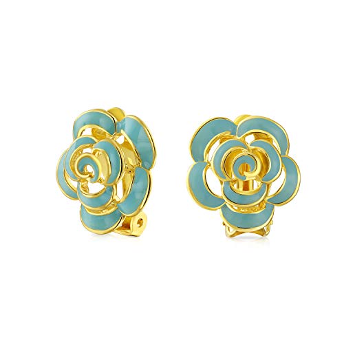 Boucles d'oreilles rose bleue sans perçage pour oreilles sensibles