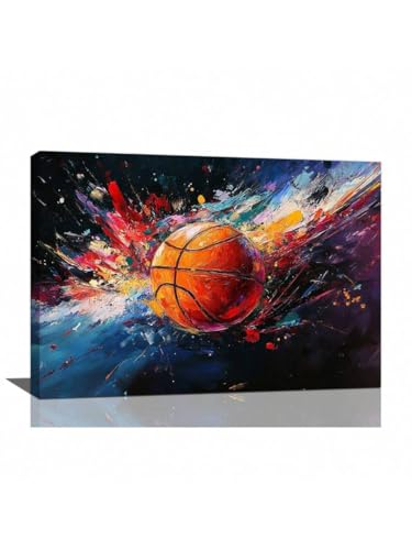 Toile basketball abstraite haut de gamme 80x120cm décoration murale