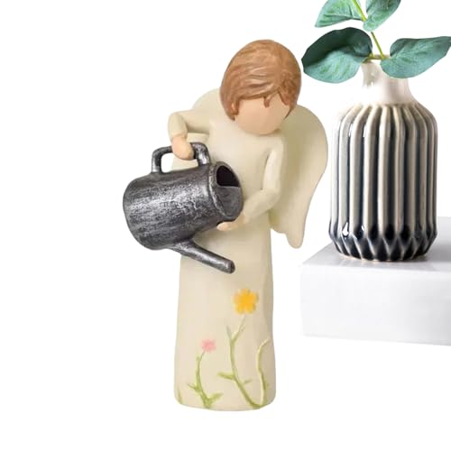 Generico Statue Angelo Giardino - Decorazioni In Resina Per Figure,Statuina Di Angelo Scolpita A Mano E Dipinta A Mano - Per Giardino Balcone Ambienti Interni Soggiorno Camera Da E Stanza Di Studio