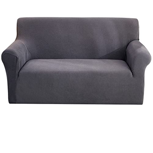 HBODHBGS Funda de sofá Jacquard Stretch Spandex Fundas para sofás universales de 1/2/3/4 plazas Sala de estar Seccional L Cubierta Jacquard-Gris Tamaño-4 (235-300cm) Cover