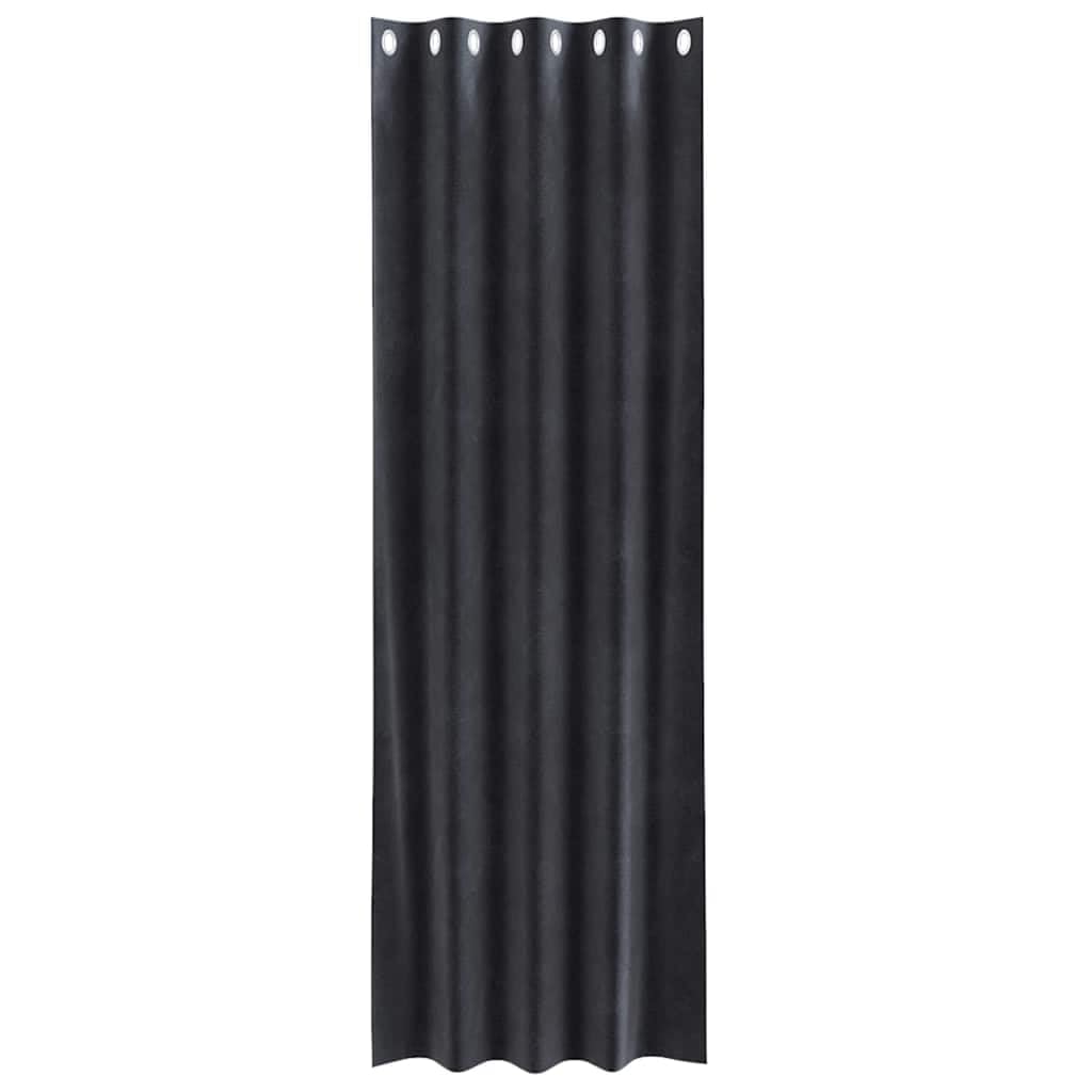 Zasłony zaciemniające 2 szt. Ciemnoszary 140 x 225 cm Aksamit | Blokada światła, pętle z tkaniny, można prać w pralce, do sypialni i salonu