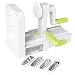 Produktbild FEE-ZC Rutschfester Spiralizer, 4-Blatt-Gemüsespiralizer Faltbarer Spiralschneider Zucchini-Nudel Veggie Pasta Spaghetti Maker Saugnapf Multifunktion, Weiß