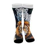UTRSIFB Boy's Leisure Sports Socks, All Season Stockings, Soft Fashion Breathable Dress Decor Boots Socks Tiger Leopard Lion
