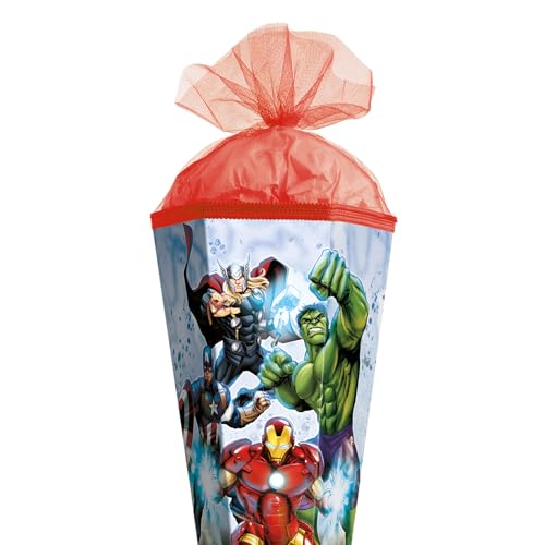 Cornet d'ecole Marvel Avengers 85cm ROTH sac a sucre avec tulle rentree scolaire - 2