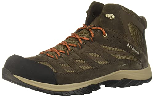 Columbia Men's Crestwood Mid Waterproof Hiking Boot Shoe, Dark Brown/Dark Adobe, 10 Wide