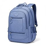 Mochila Feminina Juvenil Menina Adolescente, escolar, reforçada, diversos compartimentos e forrada(Azul)