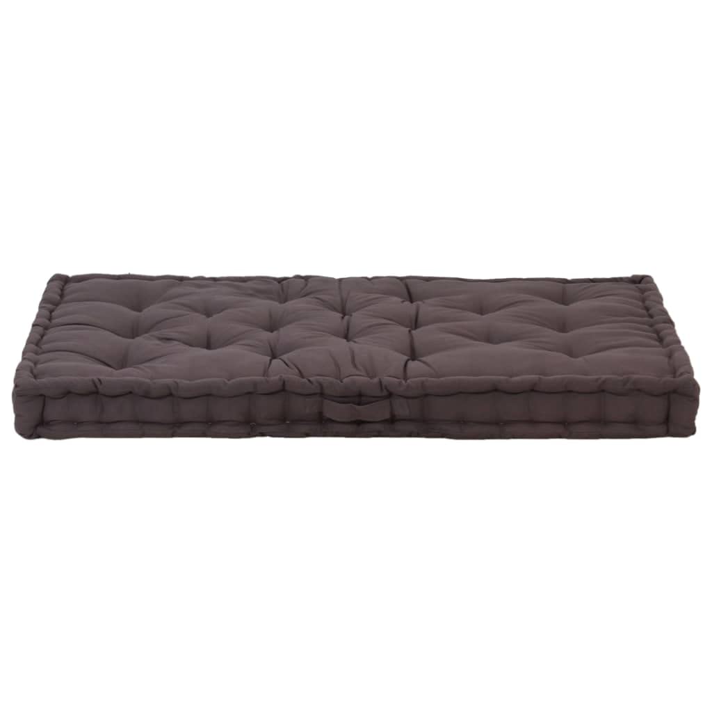 Cuscino per Pallet e Pavimento in Cotone 120x80x10 cm Antracite, Morbido e Confortevole con Rivestimento in Tessuto di Cotone e Imbottitura Spessa, Design Universale