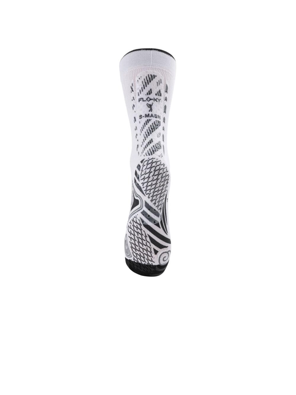 FLOKY S-Mash 2.0 chaussettes biomécaniques tennis et padel, antidérapantes. Protection cheville et tendon d'Achille., Blanc, L/XL