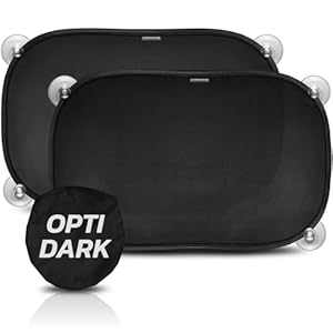 CARAMAZ sun protection car baby with certified UV protection, universal fit 48 x 30cm, 2 sun visors, with suction cups