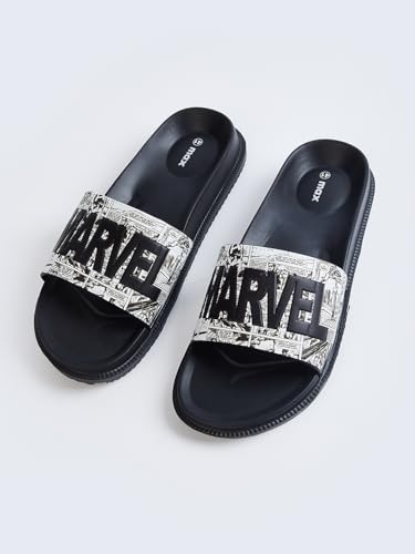Max Store Max Men Marvel Applique Sliders Black 44 - Image 5