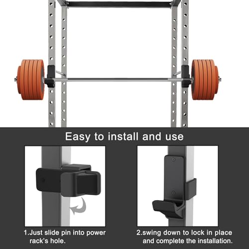 Kipika J-Haken für Power Rack – Robuste Stahlhaken mit Gummipolstern – Passend für 2 x 2 Zoll große Vierkantrohre mit 1/2 Zoll Loch – 2er-Set