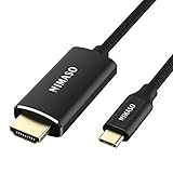 【Resolución 4K 60HZ Ultra HD】Cable USB C a Hdmi funciona solo con computadoras con Modo Alt DP, permitiendo resoluciones de hasta 3840x2160 @ 60Hz (4K 60Hz) （Necesito computadora de salida y soporte de monitor） y hacia atrás hasta 3840X2160p / 30HZ / 1080p etc. El cable HDMI de thunderbolt 3 también transmite de forma sincrónica señales de audio y video, y admite el modo espejo o modo extendido.