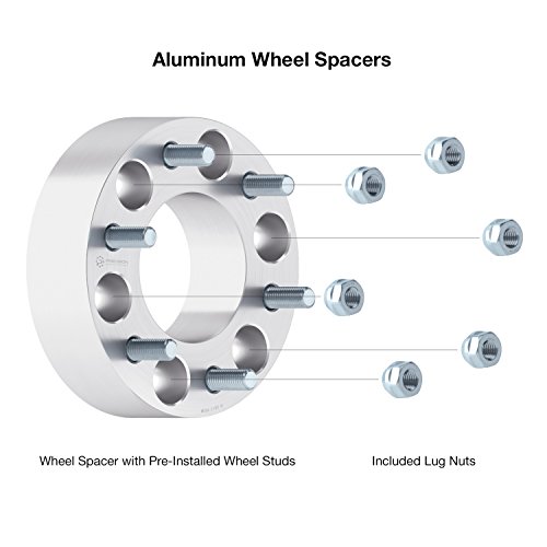Rocktrix - 2 Inch Wheel Spacers (6X135, 87.1Mm Bore, 14X2 Studs Nuts Coarse Thread) Compatible With Ford Expedition F150 F-150 Lincoln Navigator Mark Lt - Silver 50Mm Adapters 4Pcs #TOP3