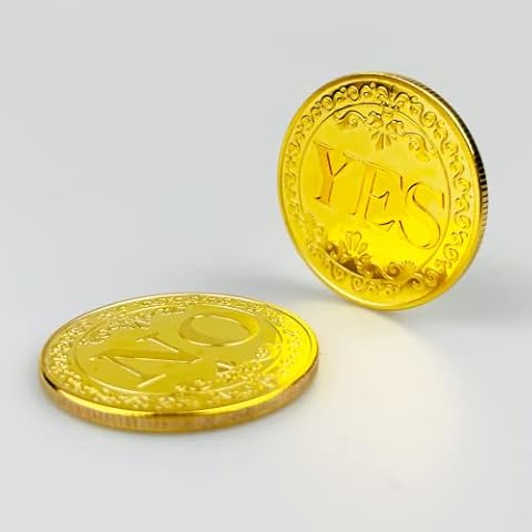 Yes/No Flip Coin for Final Decisions Gold Coin Gift for Firends and Relatives Yes No Decision Maker Lucky Coin Makes Big and Small Decisions Make Predictions Yes No Coin Cover