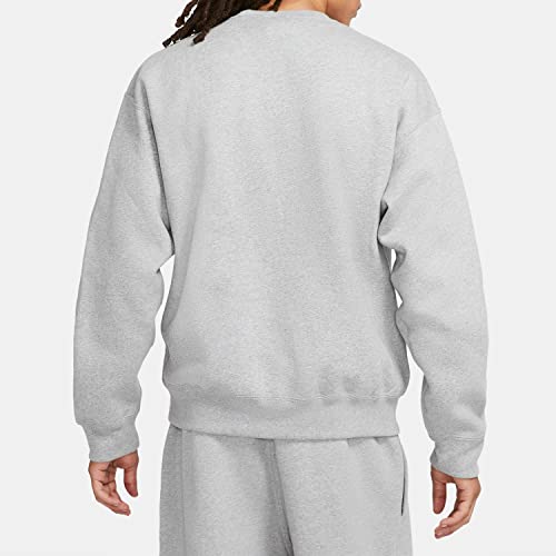 Nike Sportswear Solo Swoosh Men's Fleece Crew (as1, alpha, l, regular, regular, Dark Grey Heather/White)2