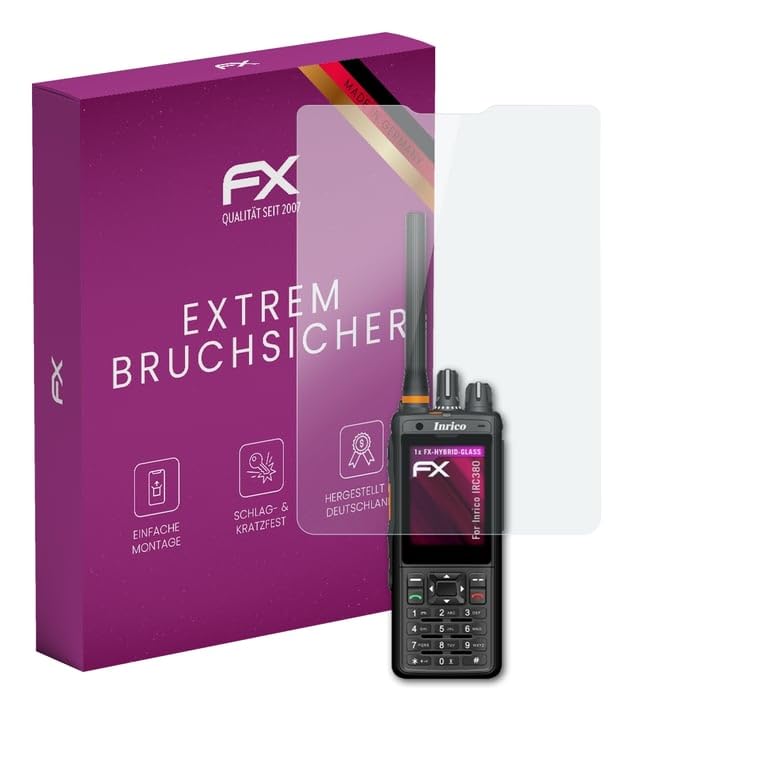 atFoliX Plastic Glass Protective Film compatible with Inrico IRC380 Glass Protector, 9H Hybrid-Glass FX Screen Protector