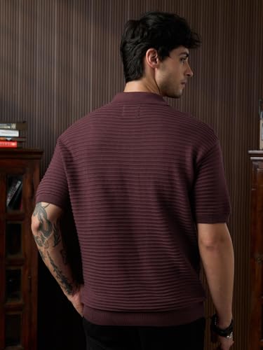 Polo pour hommes rubis vin manches courtes col classique