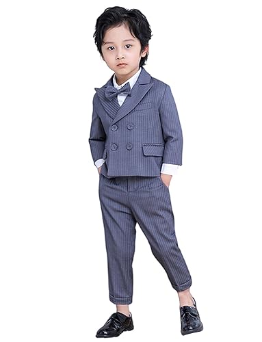 Costume garçon à double boutonnage style tailleur et revers à pic