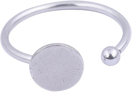 20pcs الفولاذ المقاوم للصدأ مسطح 8mm لوحة قاعدة فارغة DIY Finger Ring Bezels لصناعة المجوهرات الملحقات