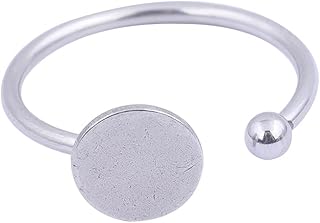 Reidgaller 20pcs Stainless Steel Flat 8mm Pad Ring Base Blank DIY Finger Ring Bezels for Jewelry Making Accessories