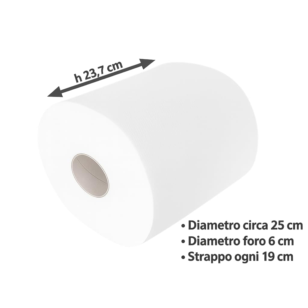 Replood Rotoloni Asciugatutto, Coppia di Rotoli, 2 Rotoli da 2 kg Totali, Pura Cellulosa, 2 Veli, Bianca Made in Italy Bobina da 800 strappi Cadauna (8 Coppie da 2)