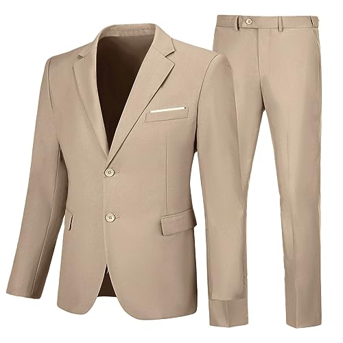 Suits for Men Slim Fit Champagne Wedding Homecoming Tuxedo Suit Set S