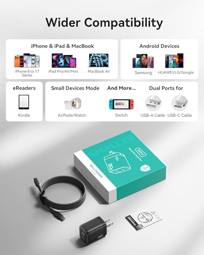 Image of INIU USB C Charger, 30W Type C Fast Charging, 2-Port Adapter Charger Block