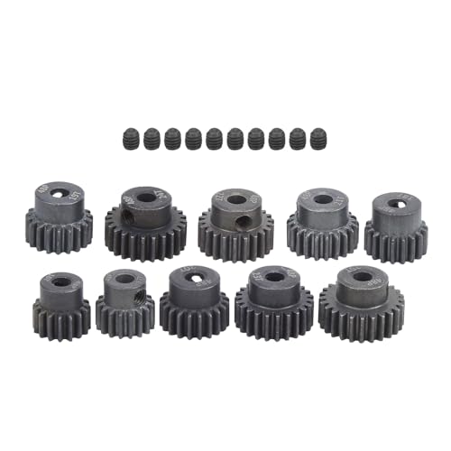 Image of SUNGOOYUE RC Motor Gear Steel Pinion Set 10Pcs 16T to 25T 48P 3.17mm Shaft for 1 8 1 10 Brushless Motor RC Car Users with 7075 Gear Options and Multi Tooth Selection
