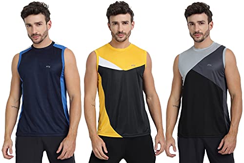 Image of FTX Men's Dri-Fit Round Neck T-Shirt - Charcoal, Navy Blue, Black (709 7-709 10-709 12)
