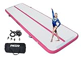 Dwzdd Air Track Tumbling Mat 10ft/13ft Blow up Gymnastic Mats with Electric Inflatable Pump, Repair