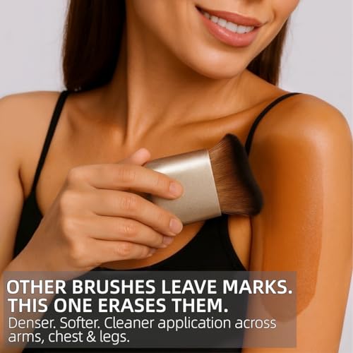 Self Tanner Brush – Extra Large Kabuki Tan Brush for Self Tanning Mousse, Cream, Lotion, Powder & Body Makeup | Streak-Free, Vegan & Cruelty-Free Applicator for Legs, Arms, Back, Chest & Face — view 3