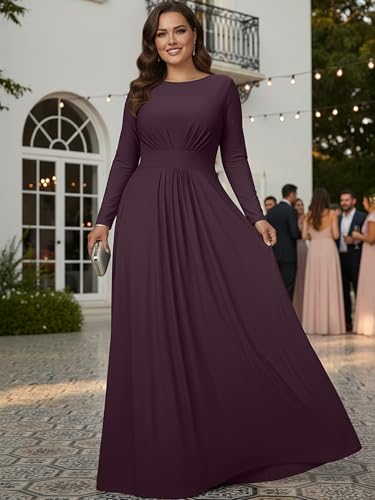 Image of KOH KOH Womens Long Sleeve Flowy Modest Elegant Evening Maxi Dress Gown