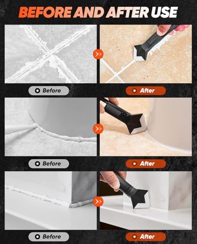 Saker Silicone Caulking Tool 3-in-1 Grout Removal Tool Classic Black — view 5