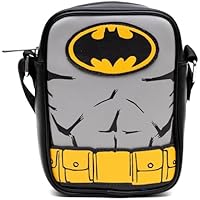 DC Comics - Bolso cruzado redondo de cuero vegano con correas