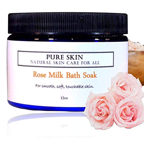 100% Natural Relaxing Rose Milk Bath Powder | Soothing and Gentle on Sensitive Skin by PURE SKIN, 12 oz.
