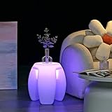 16-in Cordless LED Tripod Stool, Rechargeable Dimmable 16 RGB Colors Changing Glowing Chair w/Remote, Versatile LED Side Seat End Table, Waterproof Round Chair Light Mood Lamp for Home Garden Party