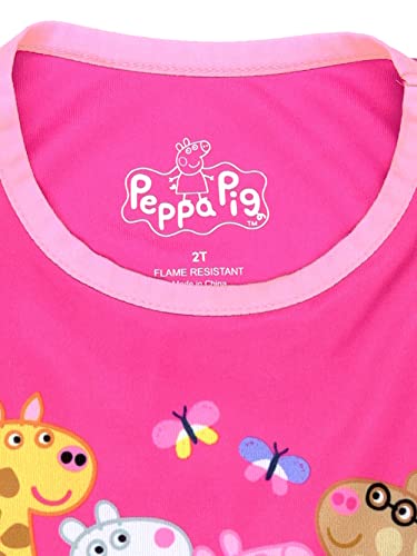 Peppa Pig Toddler Girls Rainbow Dress Up Fantasy Gown Nightgown Pajamas (5T, Pink) #TOP4