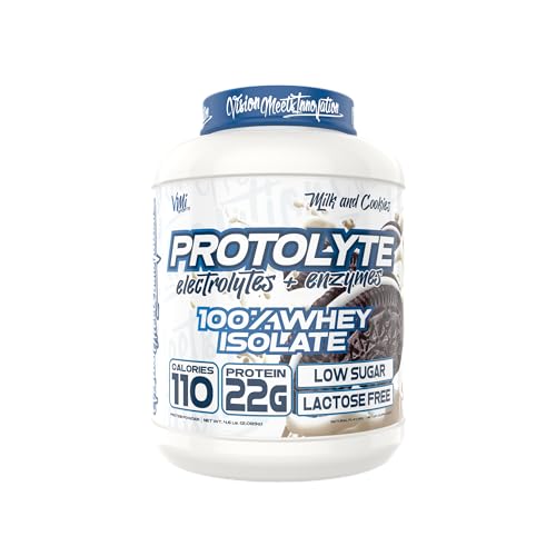 Image of VMI Sports | ProtoLyte Whey Isolate Protein Powder | Low Calorie Whey for Weight Loss and Muscle Gain | Digestive Enzymes | Non-GMO (4.6 lb, Milk and Cookies)