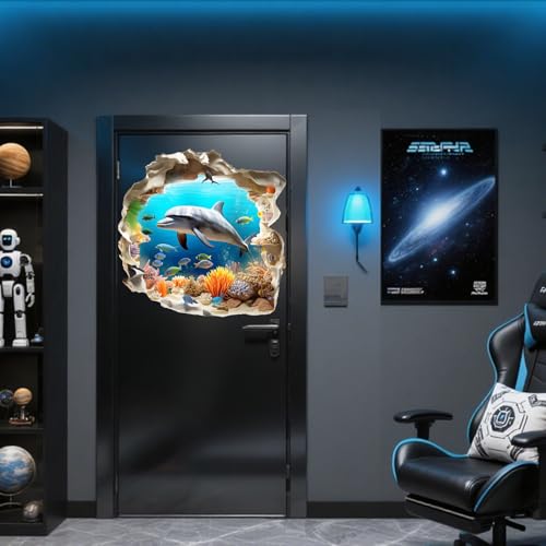 Papel pintado autoadhesivo extraíble de peces para renovar baños sin obras 5