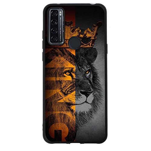 Midele Paracuty Compatible With Tcl 20 Se Case,Lion King Crown Animal Print Pattern Design For Tcl Case Men Girls Boys,Soft Silicone Graphic Cool Protective Shockproof Case For Tcl #TOP19
